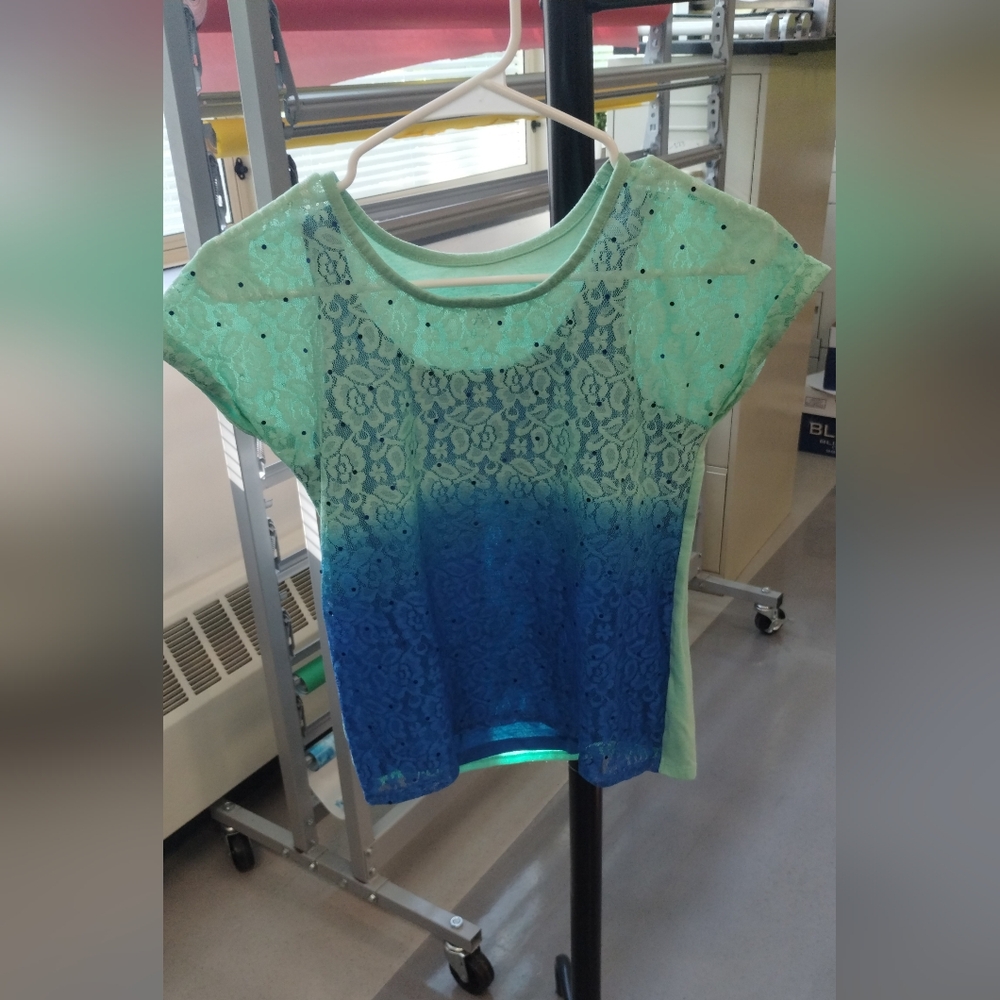 Justice Girls Green Short Sleeve Tops, Shirts & T-Shirts Sunburst Floral Size 10 - Picture 2 of 16